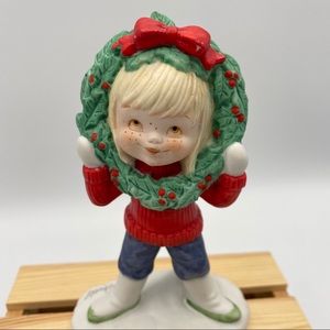 Vintage Jane McDowell Christmas Figurine Christmas Surprise